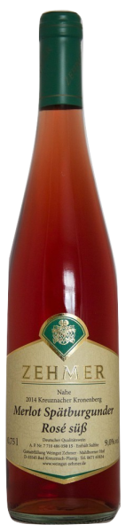 2014 Merlot Spätburgunder Rosé QW süß Sonderpreis Kreuznacher Kronenberg